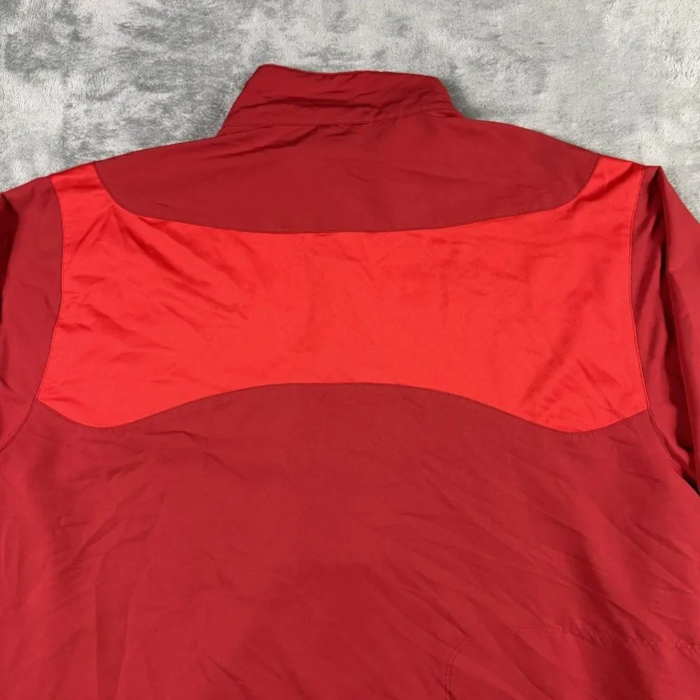 Nike Golf‎ Windbreaker Jacket Lightweight Mens Size Large Red Full Zip Mock Neck